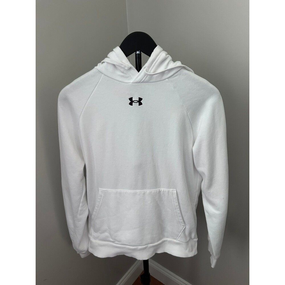 Under Armour Embroidered Center Logo Pullover Hoodie White Small